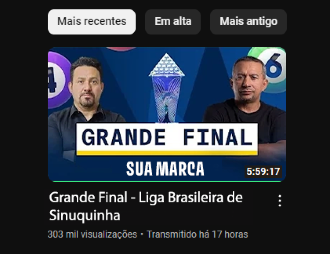 Exemplo de thumbnail patrocinada para a grande final.