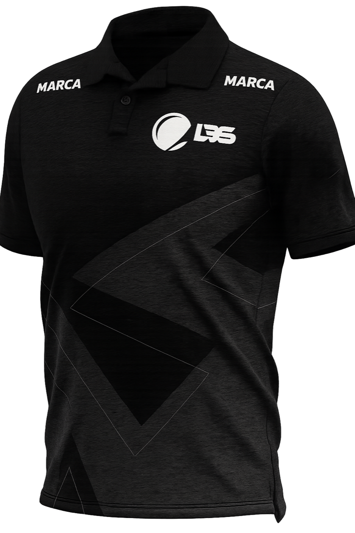 Uniforme oficial com posição reservada para a marca.